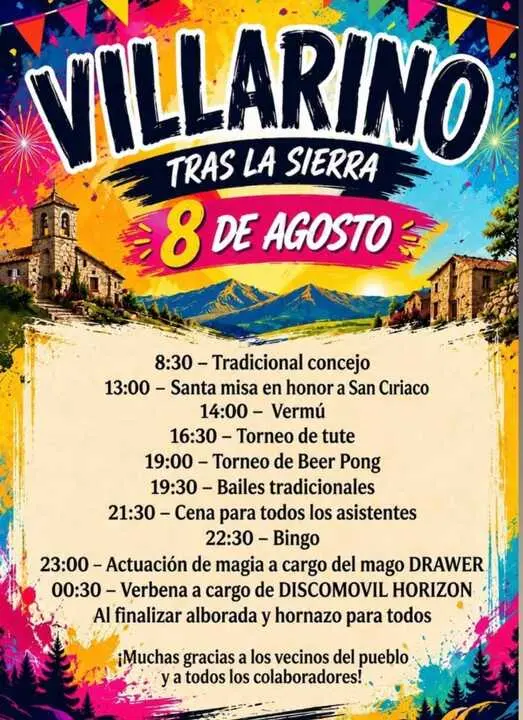 cartel fiestas de Villarino Tras la Sierra