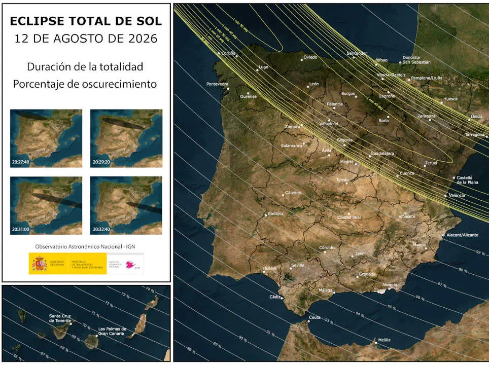 Mapa del eclipse. Foto DGT