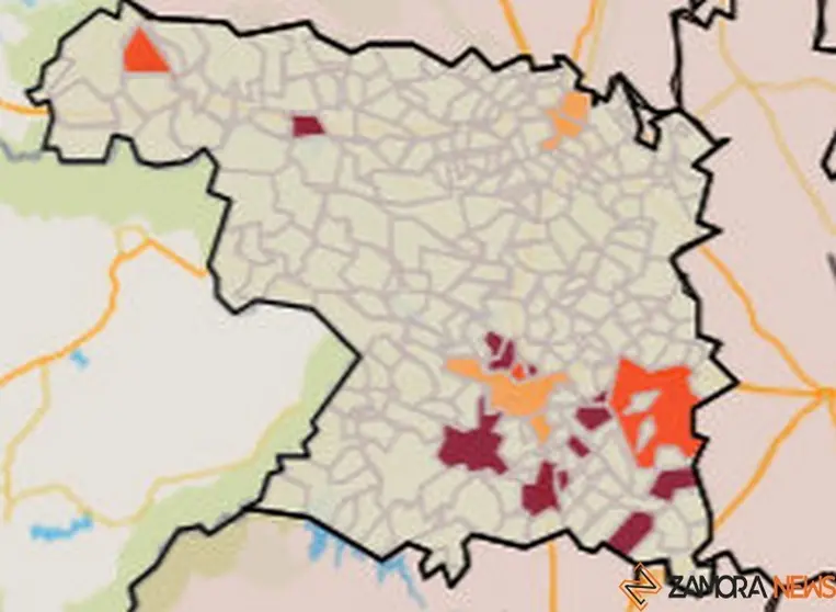 Mapa de nivel de riesgo por municipios