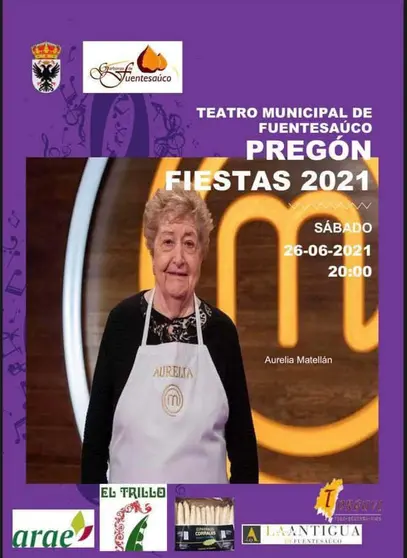 Cartel Pregón Aurelia Matellán Fiestas Visitación Fuentesaúco 26-06-2021