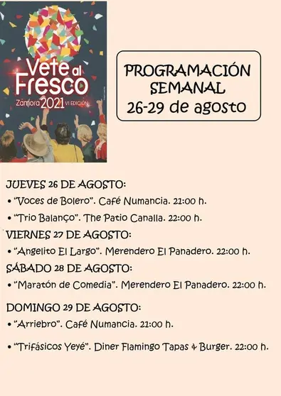 Vete al Fresco. 23-29 agosto