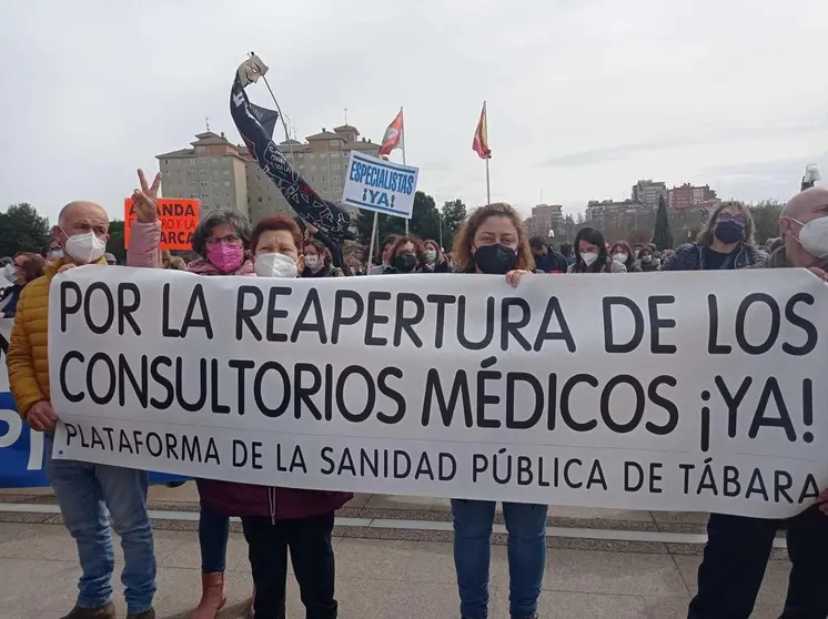 Manifestación por la sanidad en Valladolid, Plataforma de Tábara. Fotografía: CEDIDA