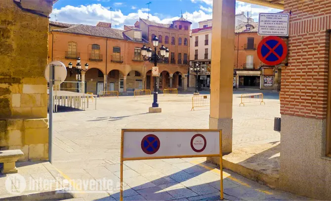 Cierre acceso Plaza Mayor de Benavente