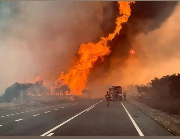 Incendio en la Sierra de la Culebra. Foto cedida