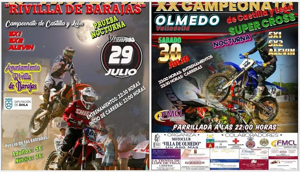 Pruebas de Super Cross en Rivilla de Barajas (Ávila) el y en Olmedo (Valladolid)