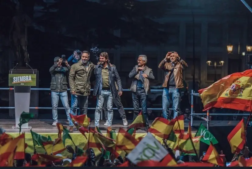 Vox durante uno de los actos de campaña en las elecciones a la Junta de Castilla y León. Fotografía: VOX