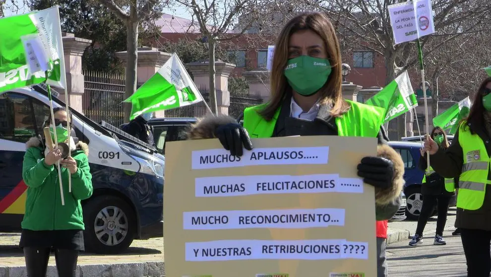 Imagen de archivo de una protesta de enfermeras en Valladolid