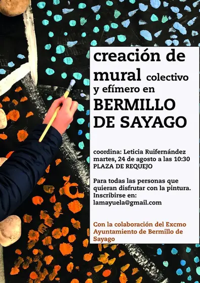 Cartel del mural colectivo que se realizará en Bermillo de Sayago