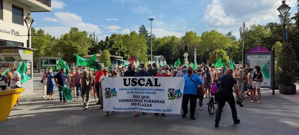 Manifestación de empleados públicos temporales en Valladolid. Imagen de archivo