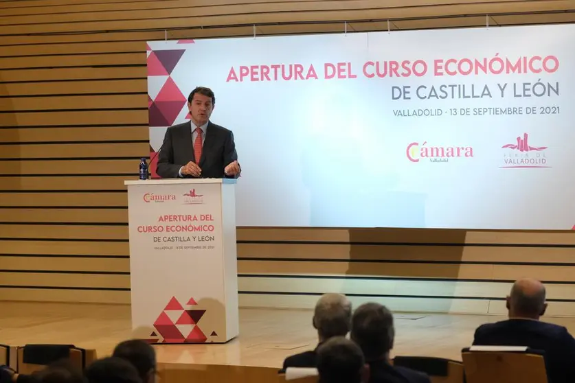 Mañueco durante el acto de inicio del curso político