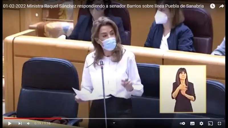 Raquel Sánchez en el Senado