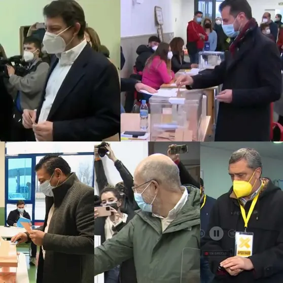 Los primeros canidatos a la Presidencia a la Junta a la hora de ejercer su derecho a voto en las elecciones autonómicas en Castilla y León