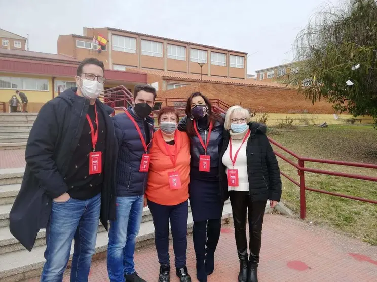 PSOE Zamora. I. Gómez, A. Fagúndez. M. Hernández, A. Sánchez e I.G Rioja 13-02-2022