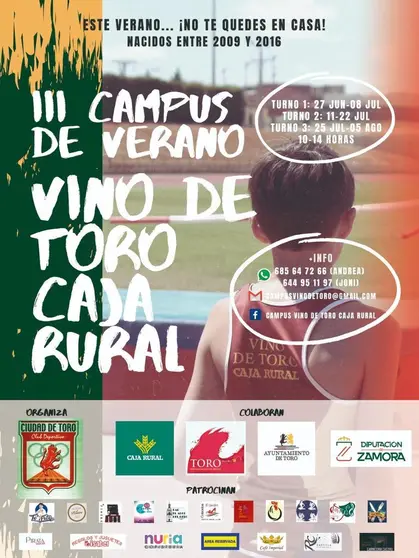 Cartel III Campus de Verano Vino Toro Caja Rural