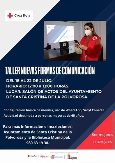 Cartel taller nuevas formas de comunicación julio Santa Cristina 2022