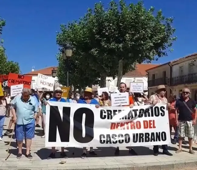 Manifestación en Fuentesaúco contra el crematorio, Foto de archivo