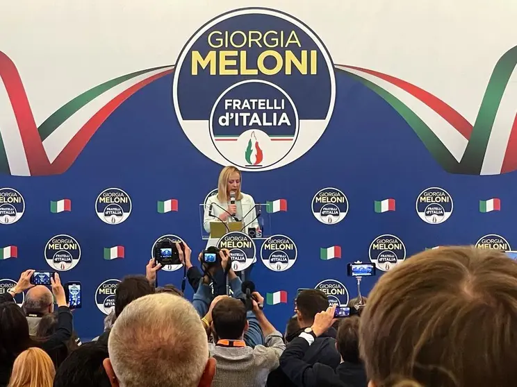 Giorgia Meloni, vencedora de las elecciones italianas. Fotografía: @GiorgiaMeloni