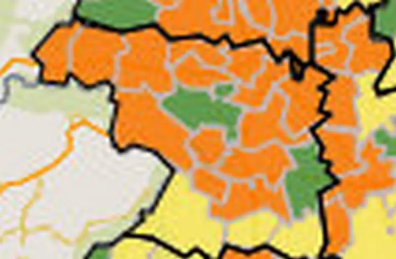 Mapa de incidencia en las ZBS de Zamora