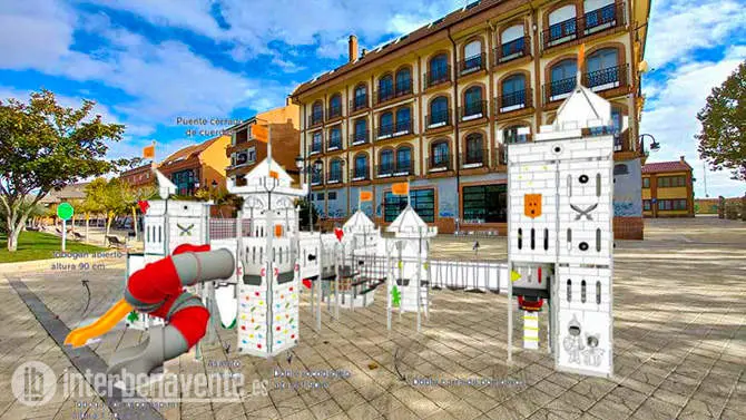 Reconstrucción de la fortaleza medieval del parque infantil La Mota. Fotografía: Interbenavente