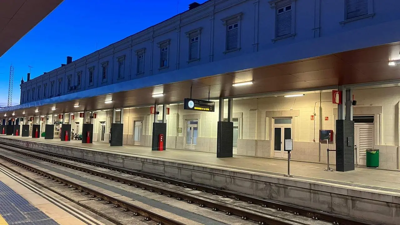 Tren Renfe en la estaci&oacute;n de Zamora
