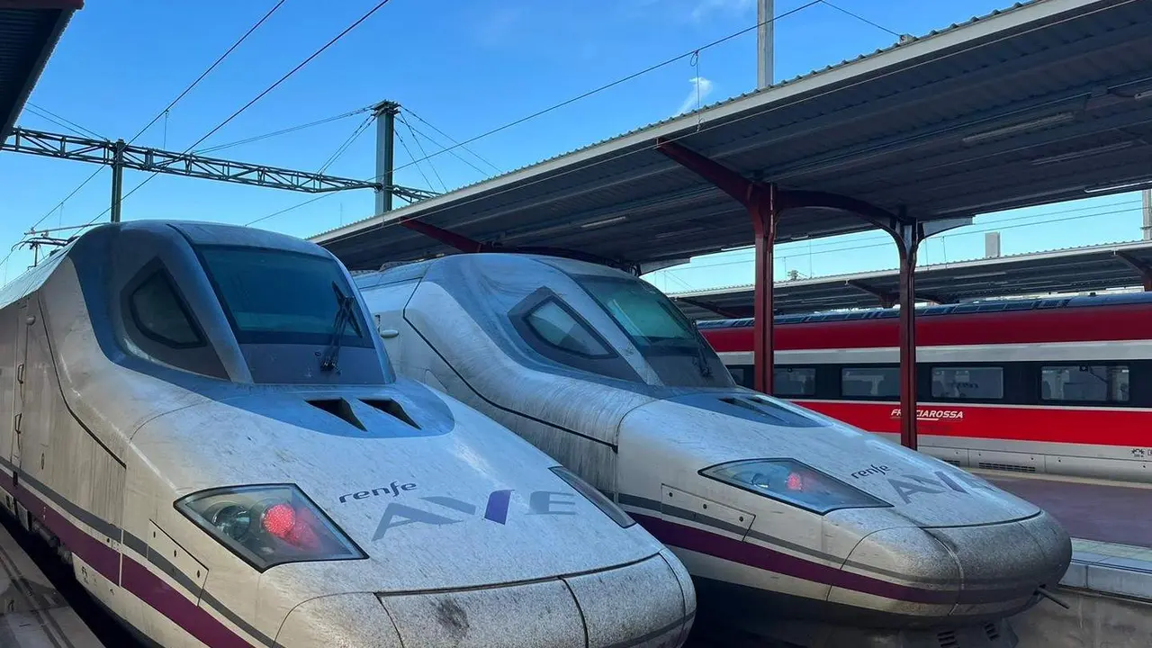 Tren Renfe en la estaci&oacute;n de Zamora