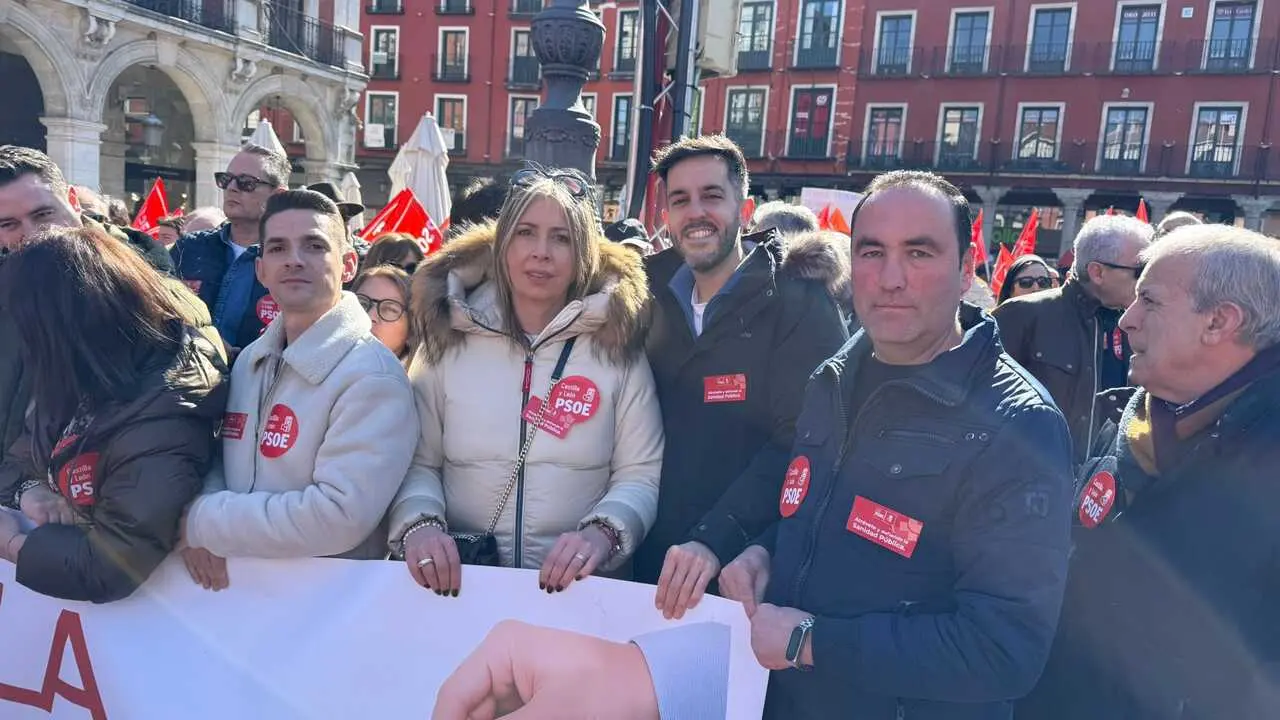 PSOE de Zamora en la concentraci&oacute;n por la sanidad en Valladolid