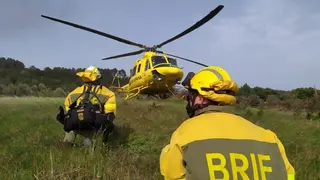 Agentes BRIF movilizados en la lucha contra un incendio