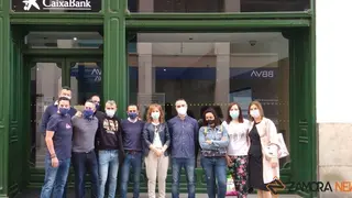 Imagen de archivo de la concentración de empleados de Caixabank y Bankia