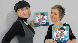 Las hermanas Poncet con el libro de educación y prevención de abusos sexuales "¡Es mío! Mi cuerpo, mis decisiones"