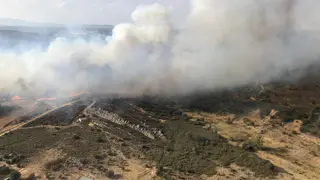 Estado del incendio de Carracedo ofrecido por las BRIF de Tabuyo