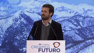 Pablo Casado en la clausura del XIV Congreso del PP de Castilla y León.