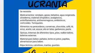 Cartel donación Campos-Lampreana para Ucrania