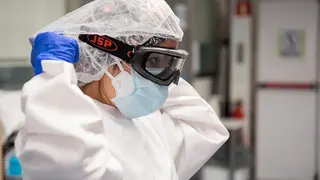 Sanitarios Covid. Foto de archivo