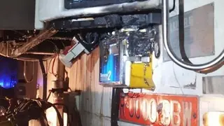 Acto vandálico sobre un camión