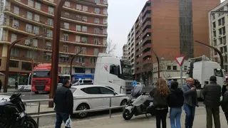 Imagen de archivo de la huelga transportes en Zamora
