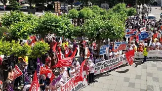 Protesta contra el cierre de la planta de Siro en Venta de Baños. Fotografía: Ayuntamiento de Venta de Baños