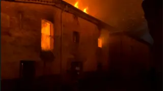 Incendio en la comarca burgalesa de Sabinares del Arlanza
