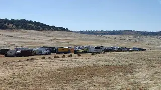 Caravanas desplegadas en la explanada de Argusino. Fotografía: CEDIDA