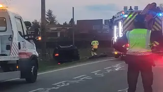 suceso coche volcado