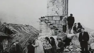 El antiguo campanario en el que se refugiaron los supervivientes