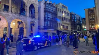 Policía Nacional en la Plaza Mayor