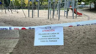 Cierre de un parque en Zamora por el temporal