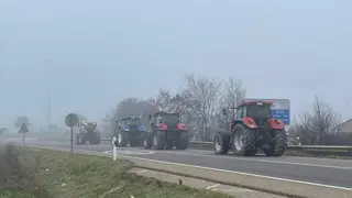 Protesta tractores en Zamora. Imagen de archivo