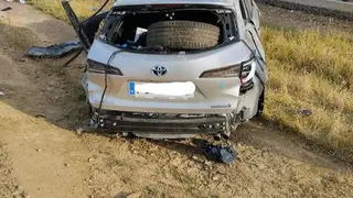 Accidente en Villalobos. Fotografía: Diputación de Zamora