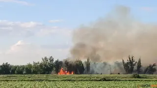 Incendio junto al Hostal 59 en la N-122