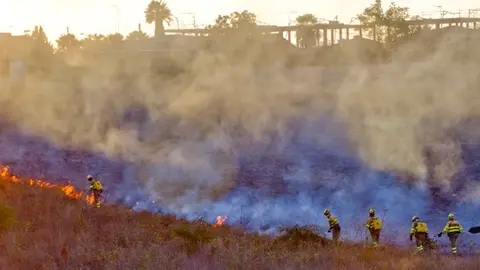 Fotografía de archivo de un incendio forestal en Benavente