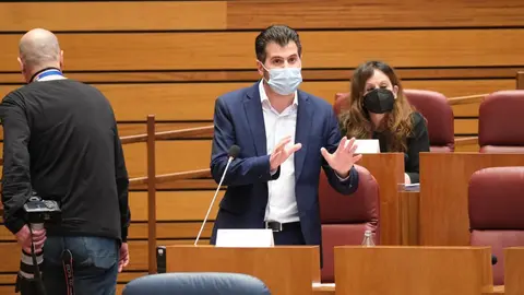 Luis Tudanca durante una sesión en las Cortes