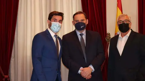 PSOE Zamora. Reunión Antidio Fagúndez y José Fernández con José Luis Ábalos 13-04-2021