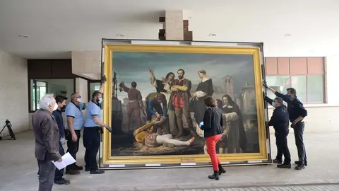 Llegada de la obra de Gisbert 'Los comuneros' a las Cortes de CyL