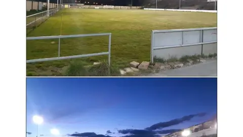 Ayto. Puebla de Sanbria. Nuevo alumbrado campo fútol El Pinar. Abril 2021